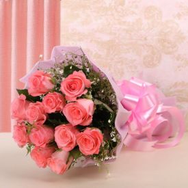 Bunch of 12 Pink Roses